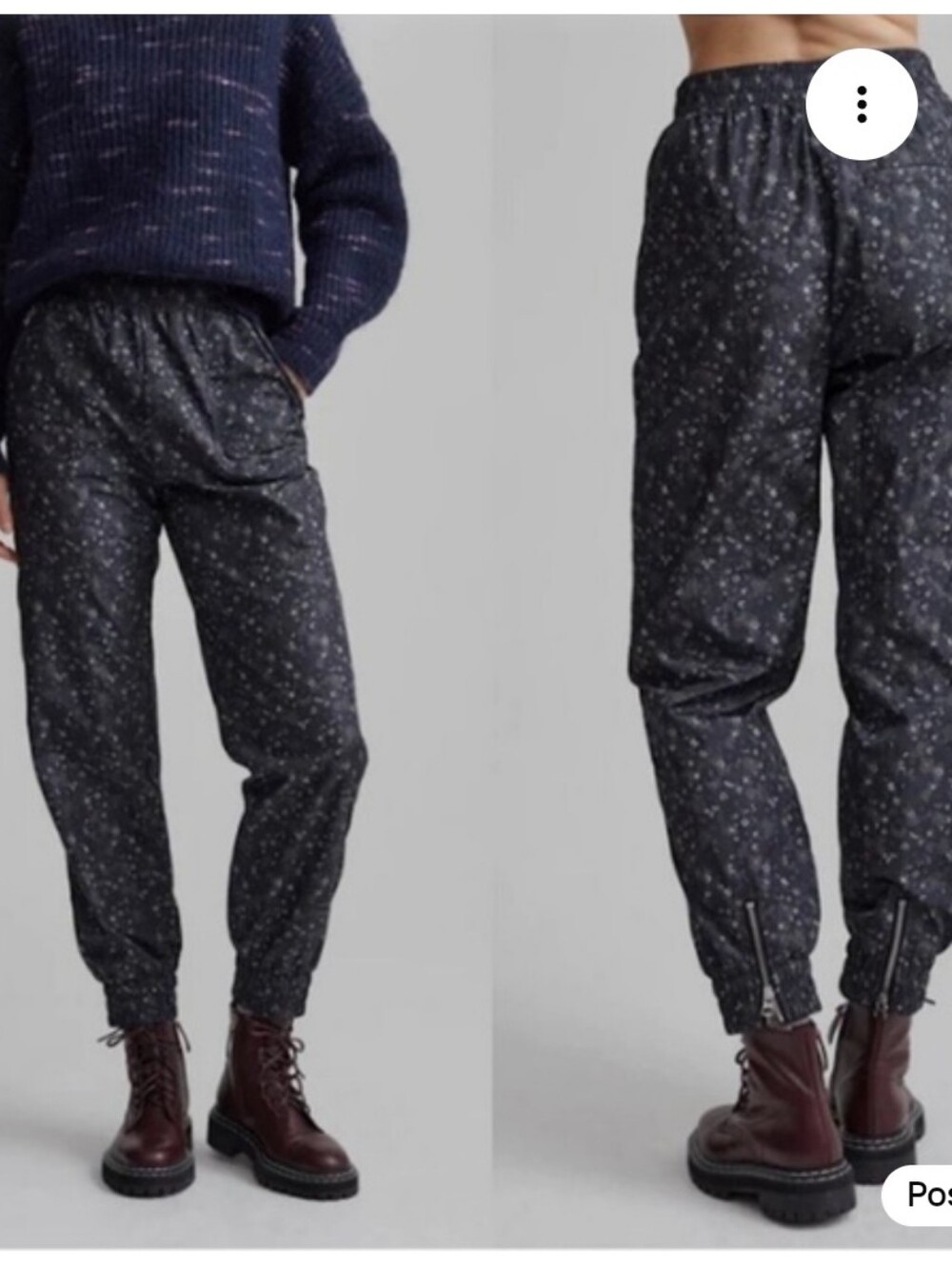 Varley Beckett Jogger Pants Grey Mini Camo Floral Track Lounge Size S